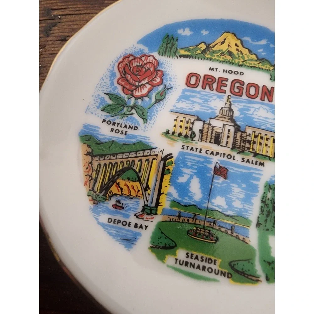Vintage‎ Oregon Souvenirs mini plate and cup